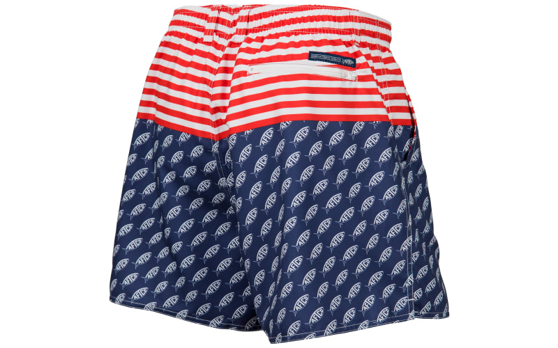 Mens red white and blue swim trunks cheap
