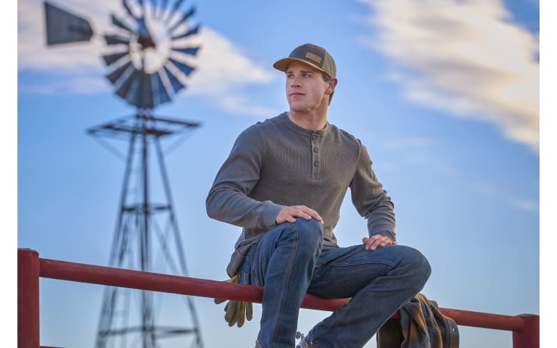 True rock men's waffle knit henley hoodie sales