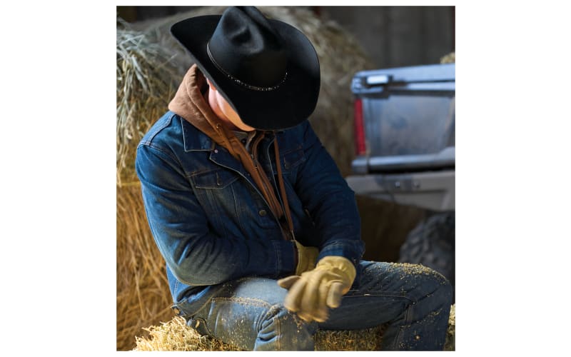 Redhead Ranch Premium Wool Cowboy Hat for Men - Black - 7-3/8