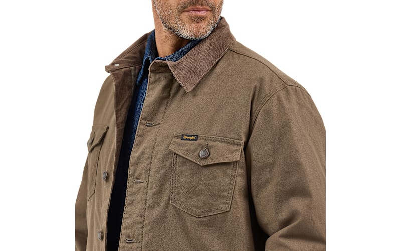 Wrangler Western Lined Barn Coat for Men - Morel - S | Bass Pro Shops