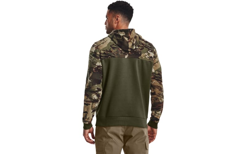 Under Armour Men's Rival Fleece Blocked Hoodie, Small, Marine OD Green