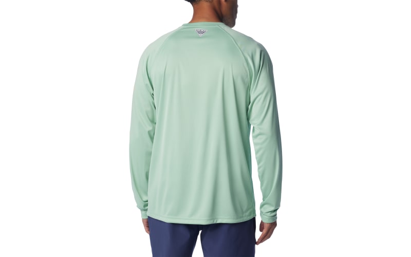 Columbia Men's Terminal Tackle Heather Long Sleeve Shirt - Sorbet Black Logo, Large Size Comfort Wear