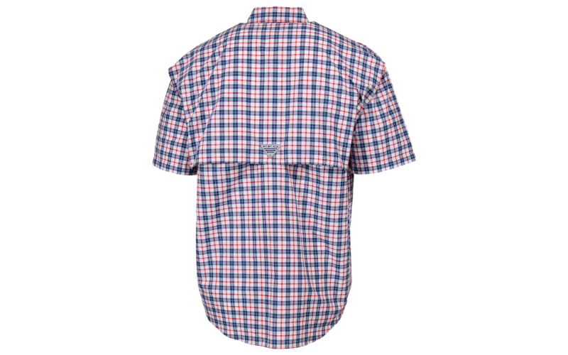 Columbia Men's PFG Super Bahama Short Sleeve Shirt - Red Spark Multi Plaid - Size S