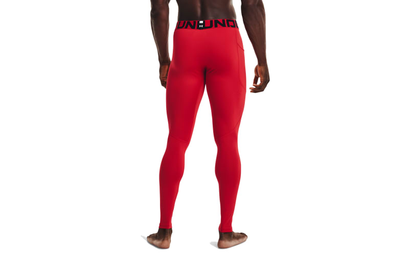 Under Armour Womens Coldgear Blocked Leggings - Red