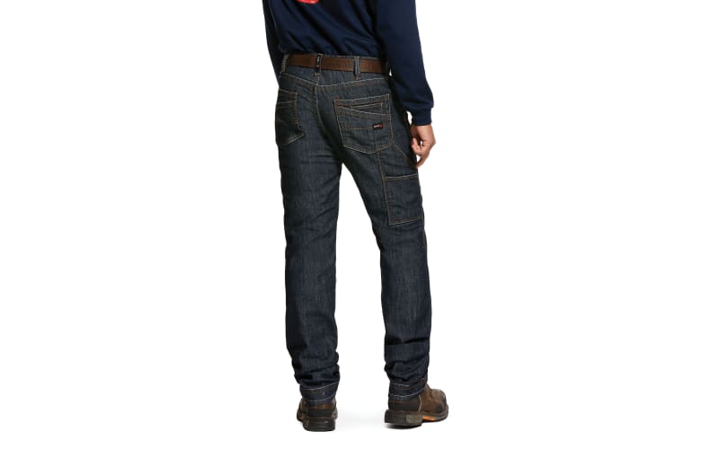 Men's FR M4 Relaxed Stretch Duralight Workhorse Stackable Straight Leg  Jeans in Dark Wash/Rinse, Size: 29 X 32 by Ariat