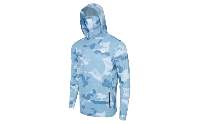 Pelagic Exo-Tech Gyotaku Hooded Long-Sleeve Fishing Shirt for Men