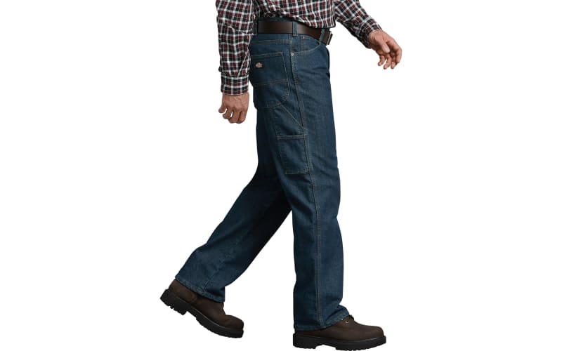 Men's Carpenter Work Jeans Hammer Loop Relaxed Fit Casual Cotton Denim Pants  (Blue, 40x30) 