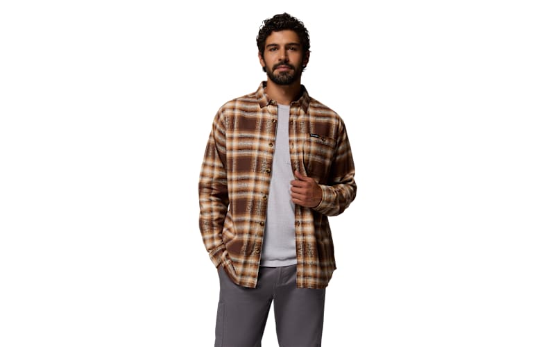 Columbia Pitchstone II Heavyweight Flannel Long-Sleeve Shirt - Tobacco  Twilight Ombre - L