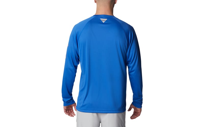 Columbia Men's PFG Terminal Tackle Long Sleeve Shirt, Large, Blue