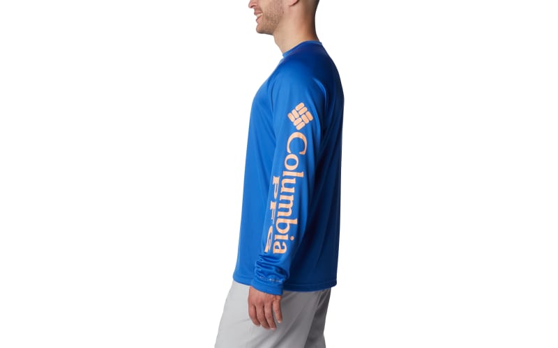 Columbia PFG Terminal Tackle Long-Sleeve T-Shirt for Men -  Bluestone/Collegiate Navy Log - S