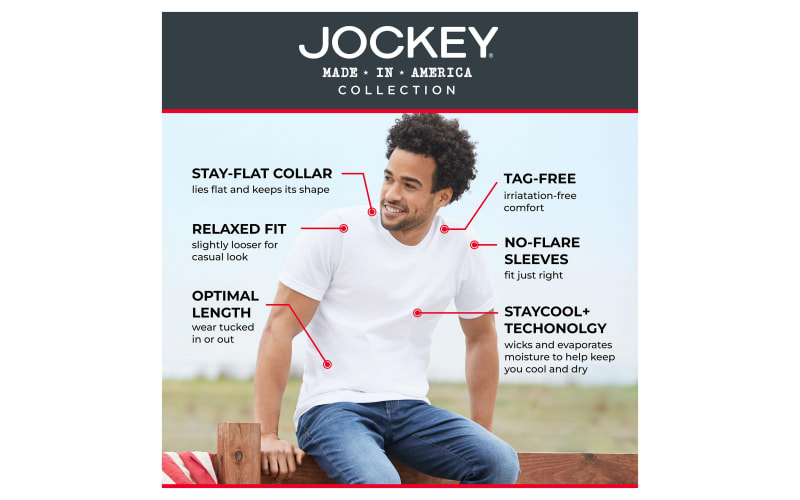 Jockey Made In America Collection V Neck Short Sleeve T Shirt for