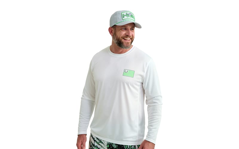 Huk Pursuit Huk and Bars Crew-Neck Long-Sleeve Shirt for Men