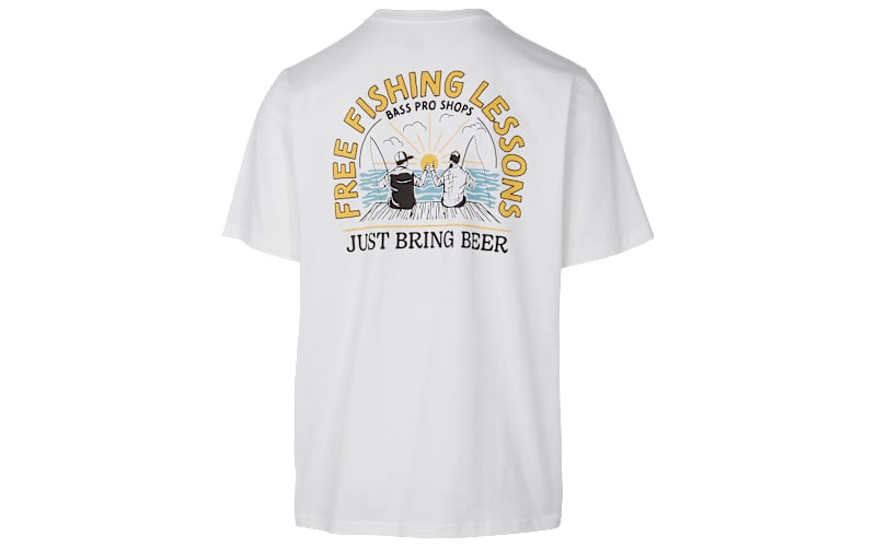 BASS PRO SHOPS フィッシングシャツ ホワイト／ブラック M（L） Bass Pro Shops Fishing Lessons Short-Sleeve T-Shirt for Men | Bass