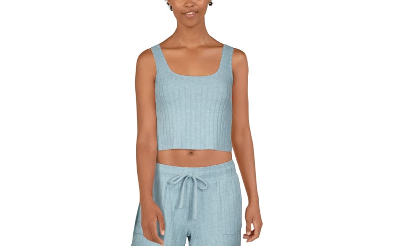 Rib knit crop cami top sale