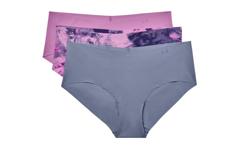 Under Armour Womens 3-Pack Pure Stretch No Show Hipster Underwear, All-Day  Comfort & Ultra-Soft Fit, Pink Elixir Print at  Women's Clothing store