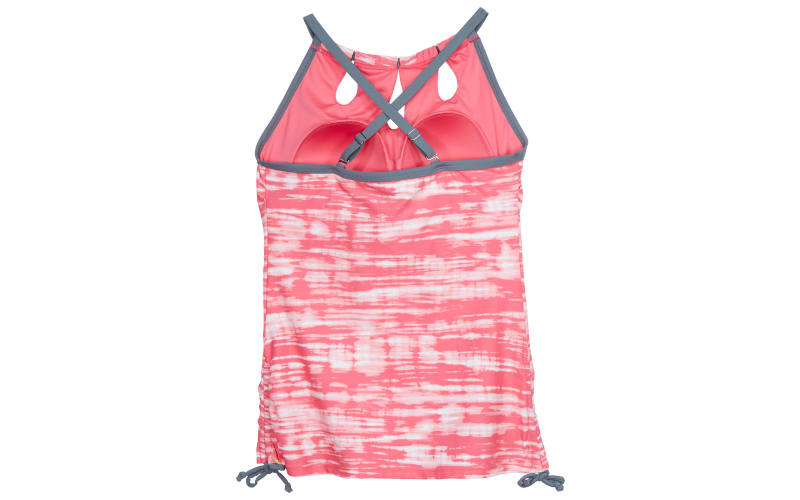 Free Country Triple Keyhole Tie Dye Tankini Top for Ladies Bass