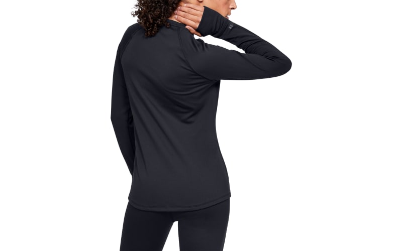 Under Armour Womens ColdGear Crew Long Sleeve Shirt Blouse Base Layer  (Black, XS) at  Women's Clothing store