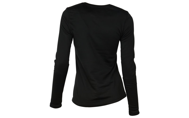 Womens Long Sleeve Crewneck Basic T Shirt - Fall Winter Warm Thick Fleece  Shirts Wool Velvet Tee Thermal Underwear Tops