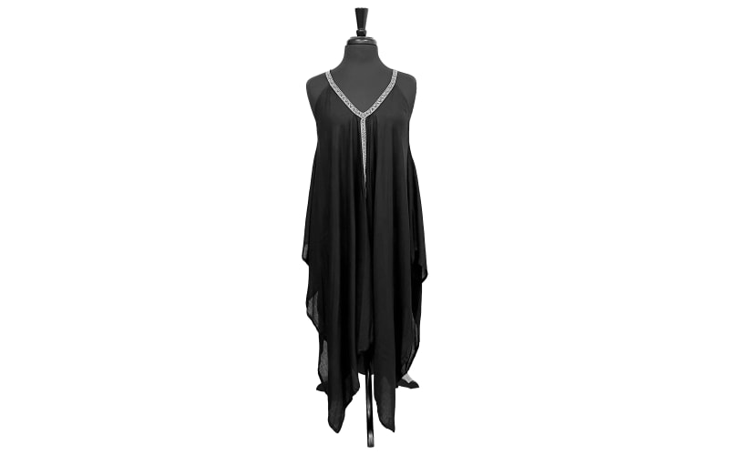 Bella Beach Black Trimmings Kerchief Dress Swimsuit Cover-Up for Ladies