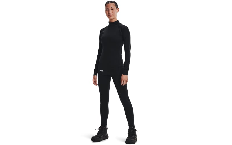 Under Armour Womens ColdGear Crew Long Sleeve Shirt Blouse Base Layer  (Black, XS) at  Women's Clothing store