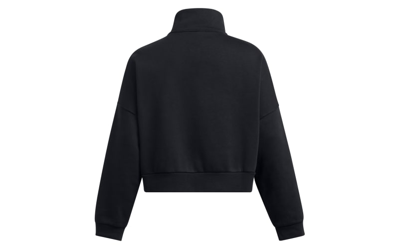 R♡　レディース　BLK XS Under Armour Icon Fleece Oversized Half-Zip Pullover - Black/White