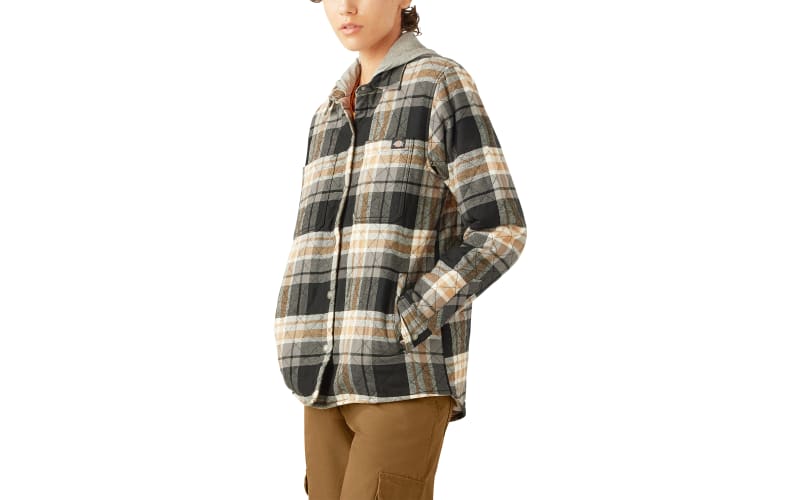 Dickies Hooded Flannel Long Sleeve Shirt Jacket for Ladies Cabela s