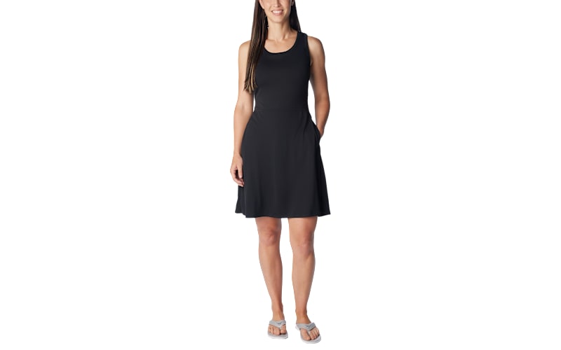 columbia halter dress Columbia Blue Green White Smocked Pullover Halter Neck A Line Dress New  Pocket M