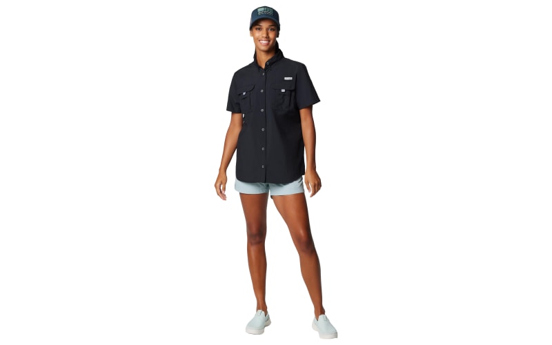売れ筋商品|||コロンビア カットソー トップス レディース Women's Bahama¢ II Button-Down Short-Sleeve Top Black Columbia PFG Bahama II Short-Sleeve Button-Down Shirt for