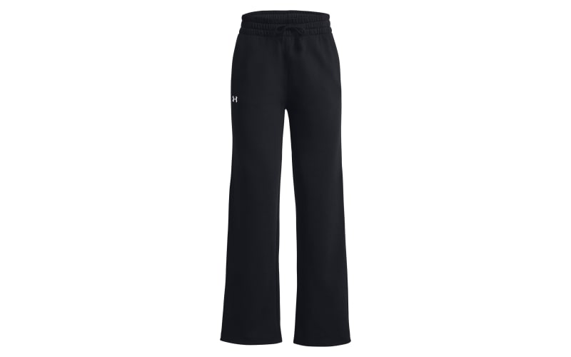 Under Armour girls Rival Fleece Joggers , Black (002)/Cerise , Youth Small