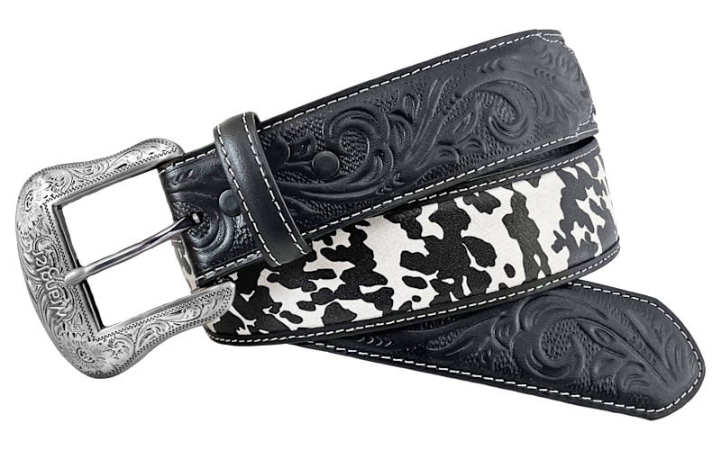 1373 Women\'s Cowhide Leather Western Belt, Dark Carob Multi Women\ main image 4