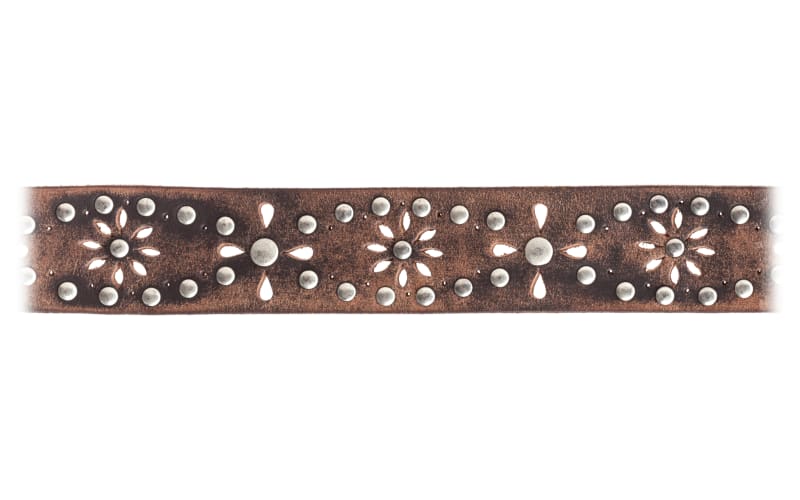 Natural Reflections Floral Cutout Studded Leather Belt  display picture 1
