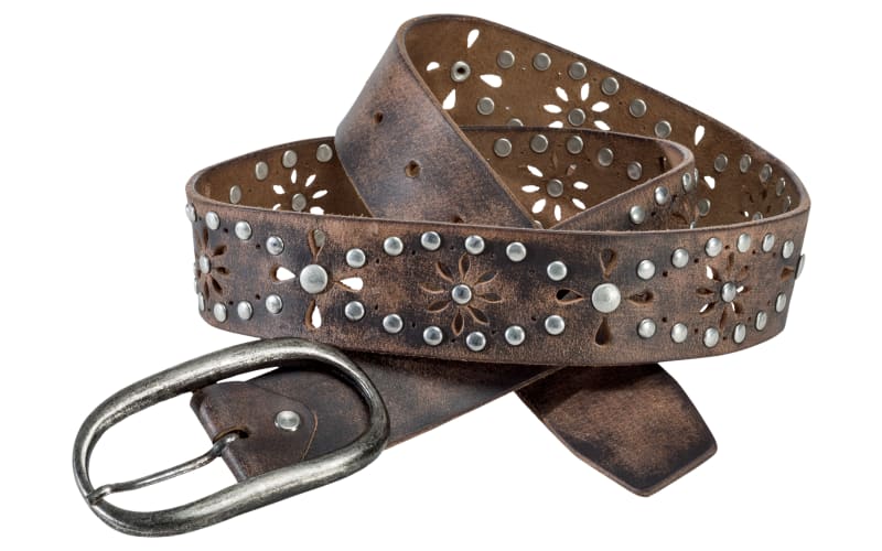 FLOWER STUDS BELT【S】LIGHT BROWN極美品 FLOWER STUDS BELT【S