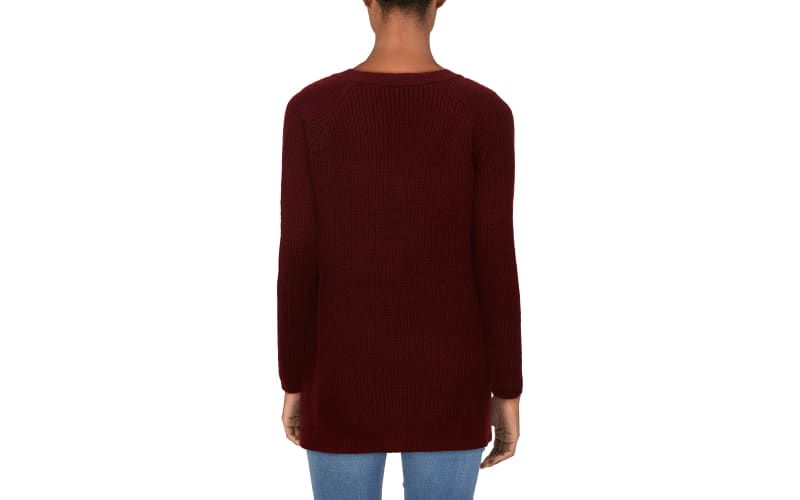 V-Neck Raglan Tunic Sweater 
