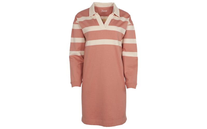 Female Rugby Rugby Dress Womens Faherty Navy Striped Rugby Jersey Long  Sleeve Henley Dress Nautical Size