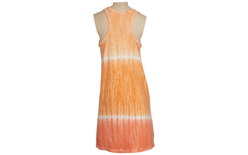 Natural Reflections Knit Slub Tie-Dye Tank Dress - Cantaloupe