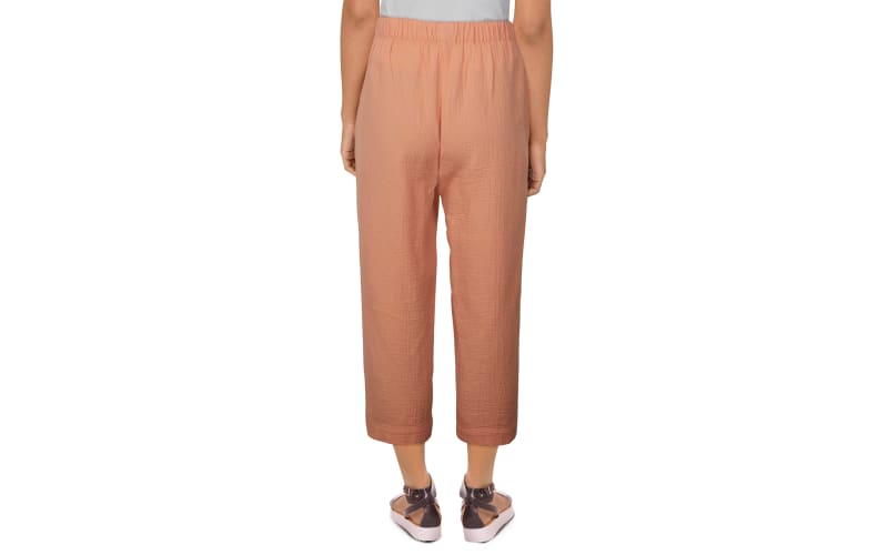 Natural Reflections Double Cloth Wide-Leg Crop Pants for Ladies