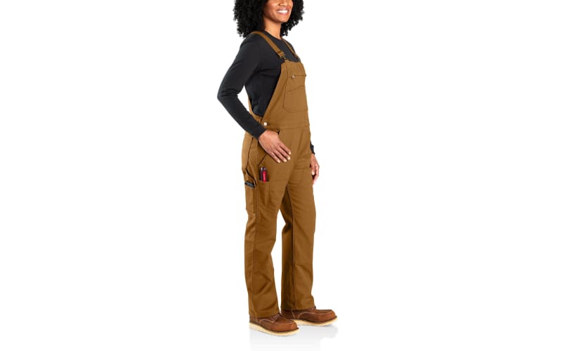 Carhartt Rugged Flex Loose-Fit Canvas Bib Overalls for Ladies