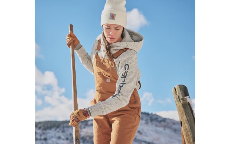 Carhartt Women s Rugged Flex Loose Fit Canvas Bib Overalls Natural