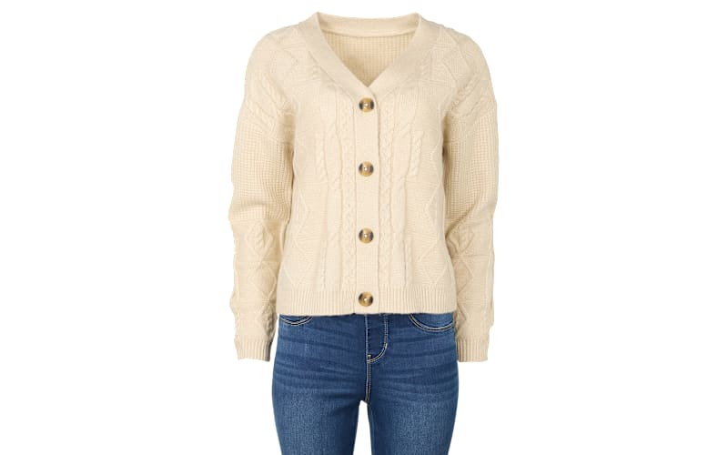 Natural Reflections Tahoe Cable Long-Sleeve Sweater Cardigan