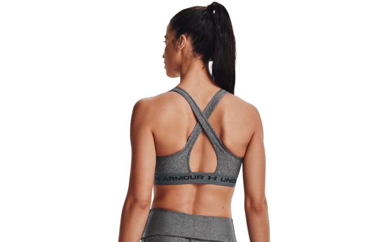 (取寄) アンダーアーマー レディース クロスバック ミッド ヘザー ブラ Under Armour women Cross-Back Mid Heather Bra Silica Green/White Under Armour Mid Crossback Heather Sports Bra for Ladies | Mack's