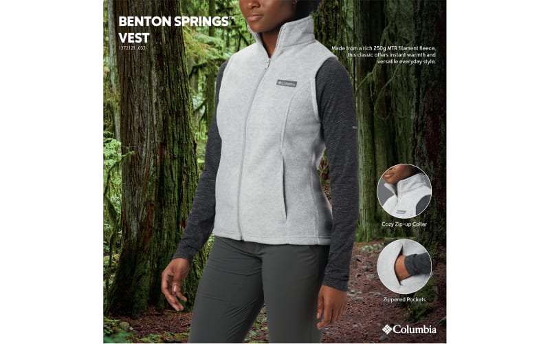 Columbia Womens Benton Springs Fleece Vest, Aqua Haze, X-Small US