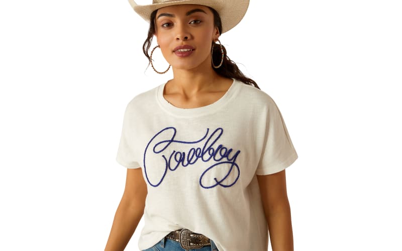 Ariat Cowboy Cropped Short-Sleeve T-Shirt for Ladies