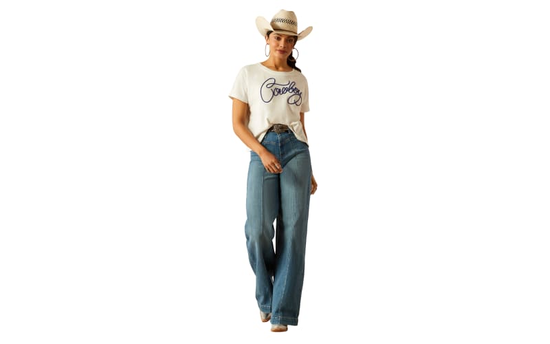 Ariat Cowboy Cropped Short-Sleeve T-Shirt for Ladies