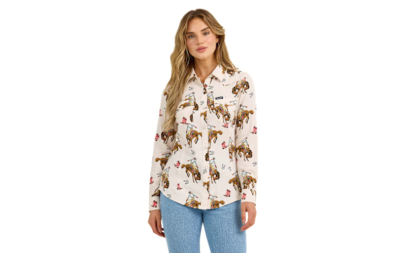 Chemise Wrangler Femme Vintage Rose Et Verte, Coupe Perlée, Style Ranch Et Rodéo
