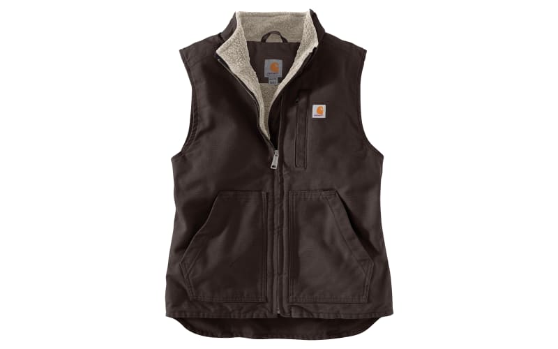 Carhartt Washed Duck Sherpa-Lined Mock-Neck Relaxed-Fit Vest for Ladies