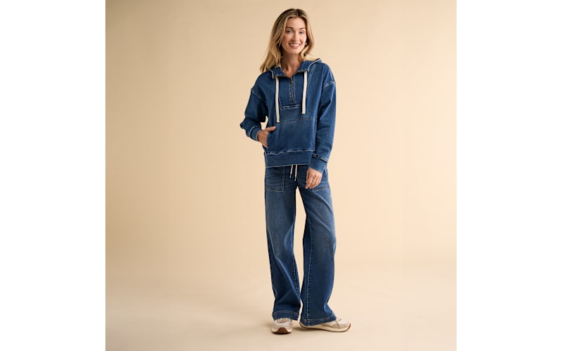 Natural Reflections Daybreak Denim Pullover Hoodie - Dark Denim