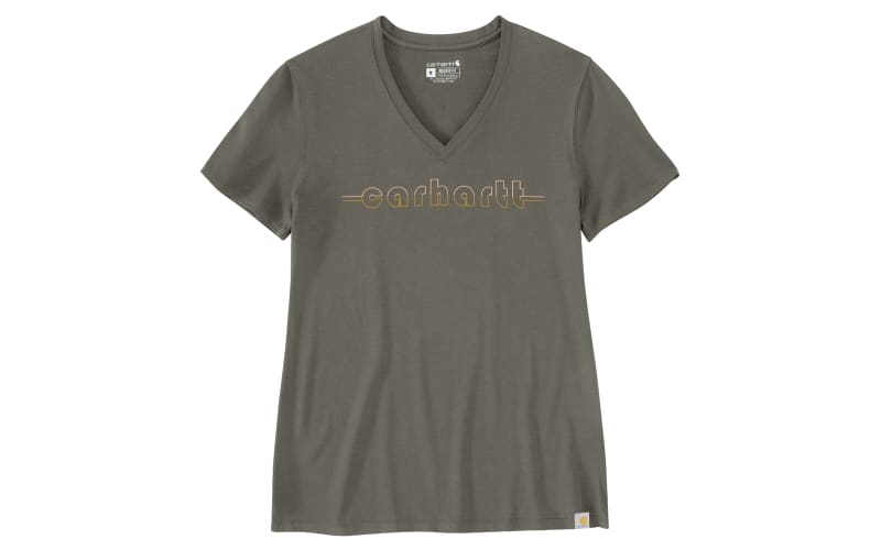 (取寄) カーハート レディース リラックスド-フィット フィット ライトウェイト ショート スリーブ V-ネック T-シャツ Carhartt women Relaxed Fit Lightweight Carhartt Relaxed Fit Lightweight Short-Sleeve V-Neck T-Shirt