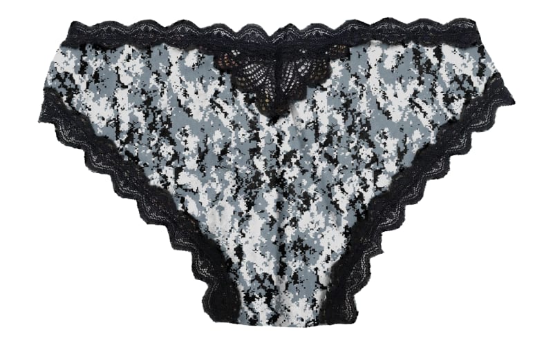 Wilderness Dreams Envision Camo Black Lace Panties for Ladies