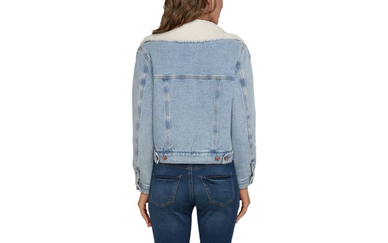 Natural Reflections Denim Sherpa-Lined Bomber Jacket for Ladies