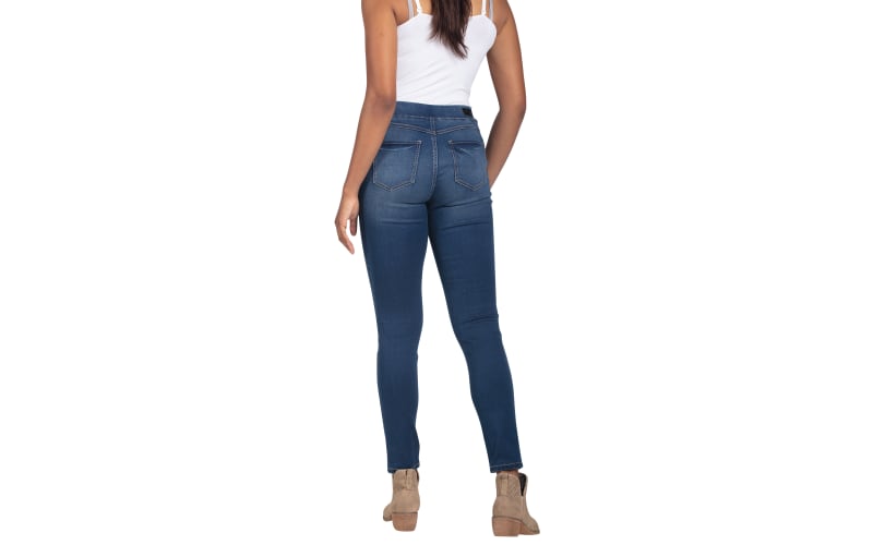 Just Love Women's Denim Jeggings with Pockets - Comfortable Stretch Jeans  Leggings (Dark Denim, Large) 